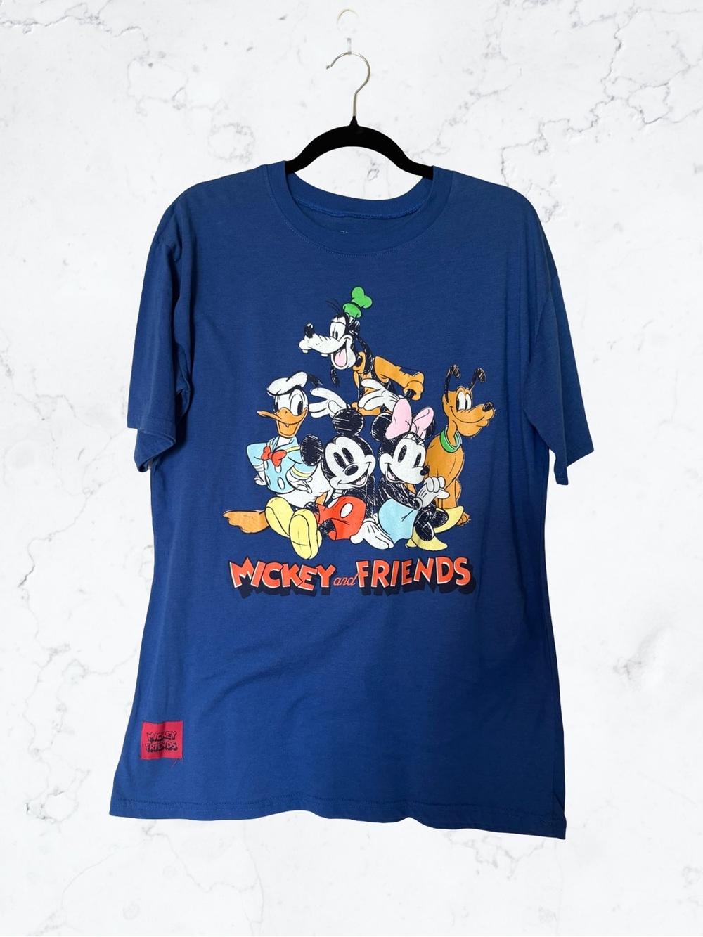 Disney Mickey and Friends Graphic Tee - Blue with Multicolor Characters